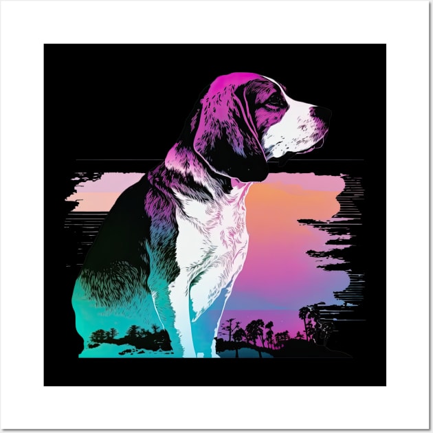 Vaporwave Beagle Wall Art by JayD World